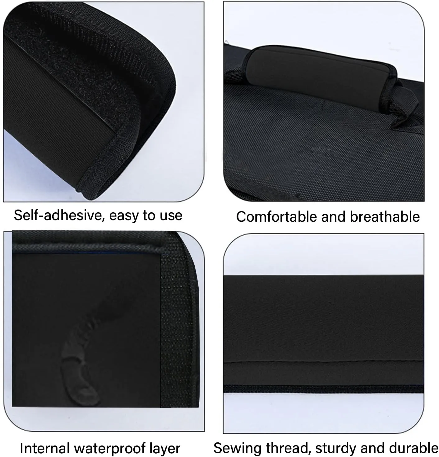2 Pack Luggage Handle Wraps for Suitcase, Bright Color Comfort Soft Handle Covers (Black)