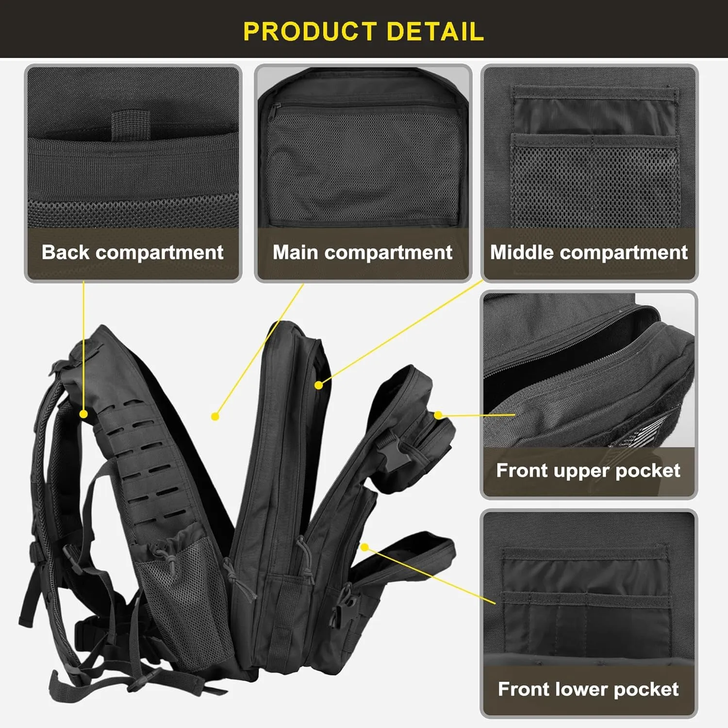 45L Military Tactical Backpack with Molle System