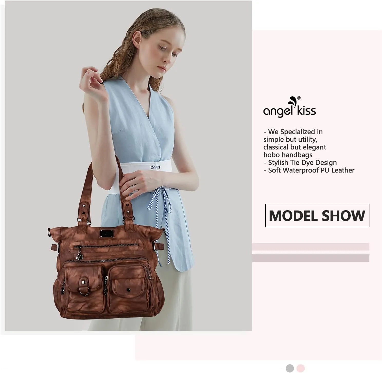 Angelkiss Purses and Handbag for Women Soft Leather Hobo Bags Satchel Shoulder Bags Ladies Tote Crossbody Bag