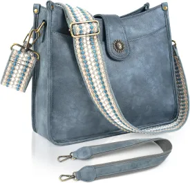 APHISON Crossbody Bags For Women Trendy, Leather Hobo Handbag Crossbody Purses Shoulder Bucket Bag with 2 Strap