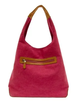 April Canvas Hobo Bag  - L8171-12  -  Women  MAGENTA