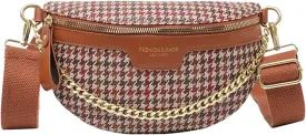 AuSion Fashion Leather Crossbody Fanny Pack for Women  Lightweight Waist Chest Bag with Wide Strap, Ideal for Travel, Festivals and Casual Outings