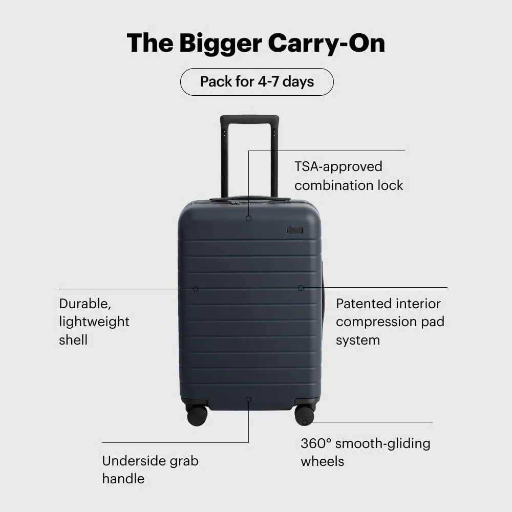 Away Bigger Carry-On Luggage, Lightweight Hardside Large Suitcase with Spinner Wheels, TSA Lock, Airline Approved, Tango Red
