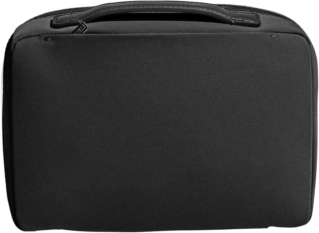 Away Small Toiletry Bag, Travel Essentials Organizer with Mesh and Clear Pockets, Waterproof, Easy to Clean, Compact Travel Pouch, Jet Black