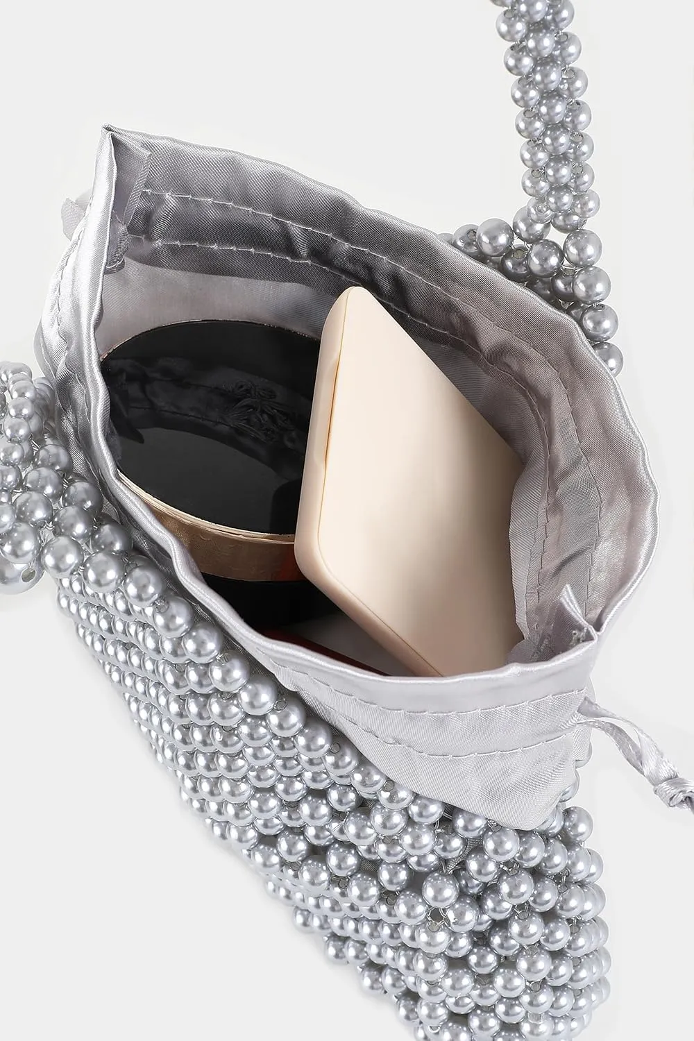 BABEYOND Pearl Clutch Purse Evening Bags for Women Elegant Triangle Purse for Wedding Bride Party Prom