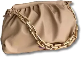 Bag shoulder cloud puffy bag with gold chain vegan leather