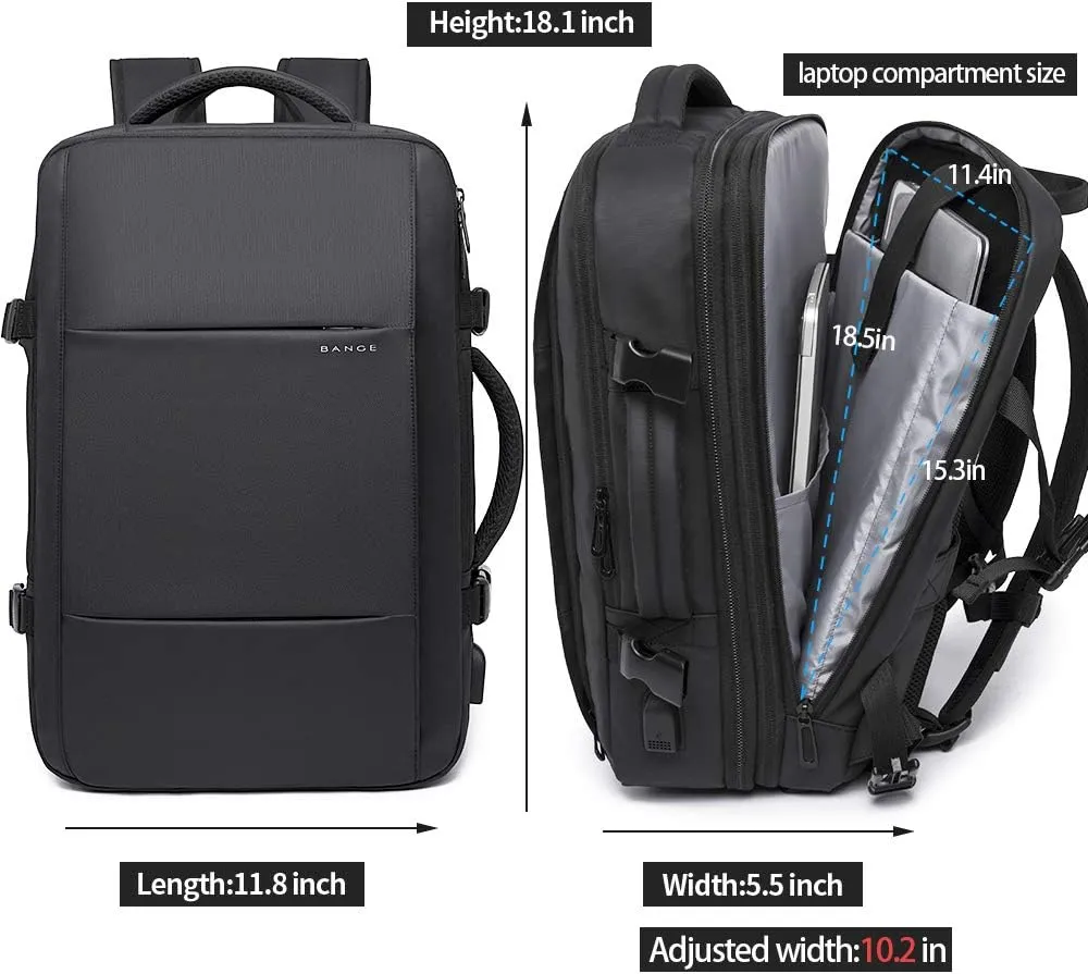 BANGE 35L Travel Backpack,Flight Approved Carry On Backpacks for International Travel Bag, Water Resistant Durable 17-inch Laptop Backpacks,Large Daypack Business Weekender Luggage Pack for Men Women
