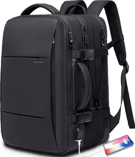 BANGE 35L Travel Backpack,Flight Approved Carry On Backpacks for International Travel Bag, Water Resistant Durable 17-inch Laptop Backpacks,Large Daypack Business Weekender Luggage Pack for Men Women