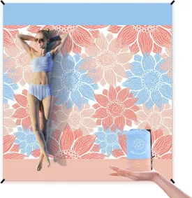 Beach Blanket Waterproof Sandproof Extra Large Beach Mat 79" X 83"/120"x108"for 1-8 Adults Quick Drying Durable Outdoor Picnic Mat for Beach Travel Camping Hiking