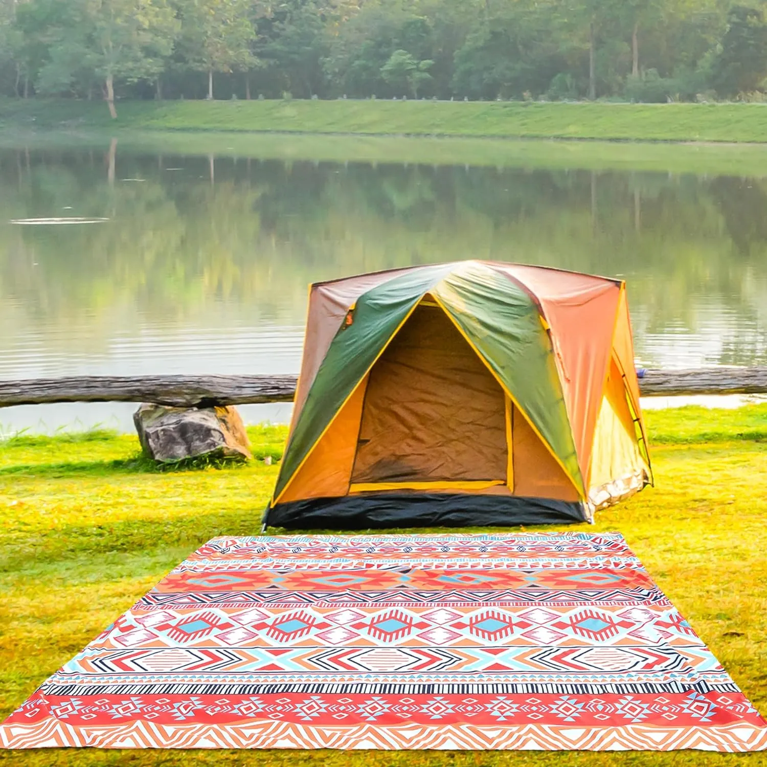 Beach Blanket Waterproof Sandproof Extra Large Beach Mat 79" X 83"/120"x108"for 1-8 Adults Quick Drying Durable Outdoor Picnic Mat for Beach Travel Camping Hiking