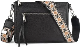 befen Genuine Leather Purses for Women Medium Crossbody Bags Shoulder Bag Handbags with Adjustable Guitar Strap