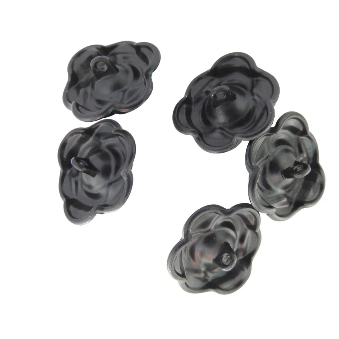Black and White Flower Buttons