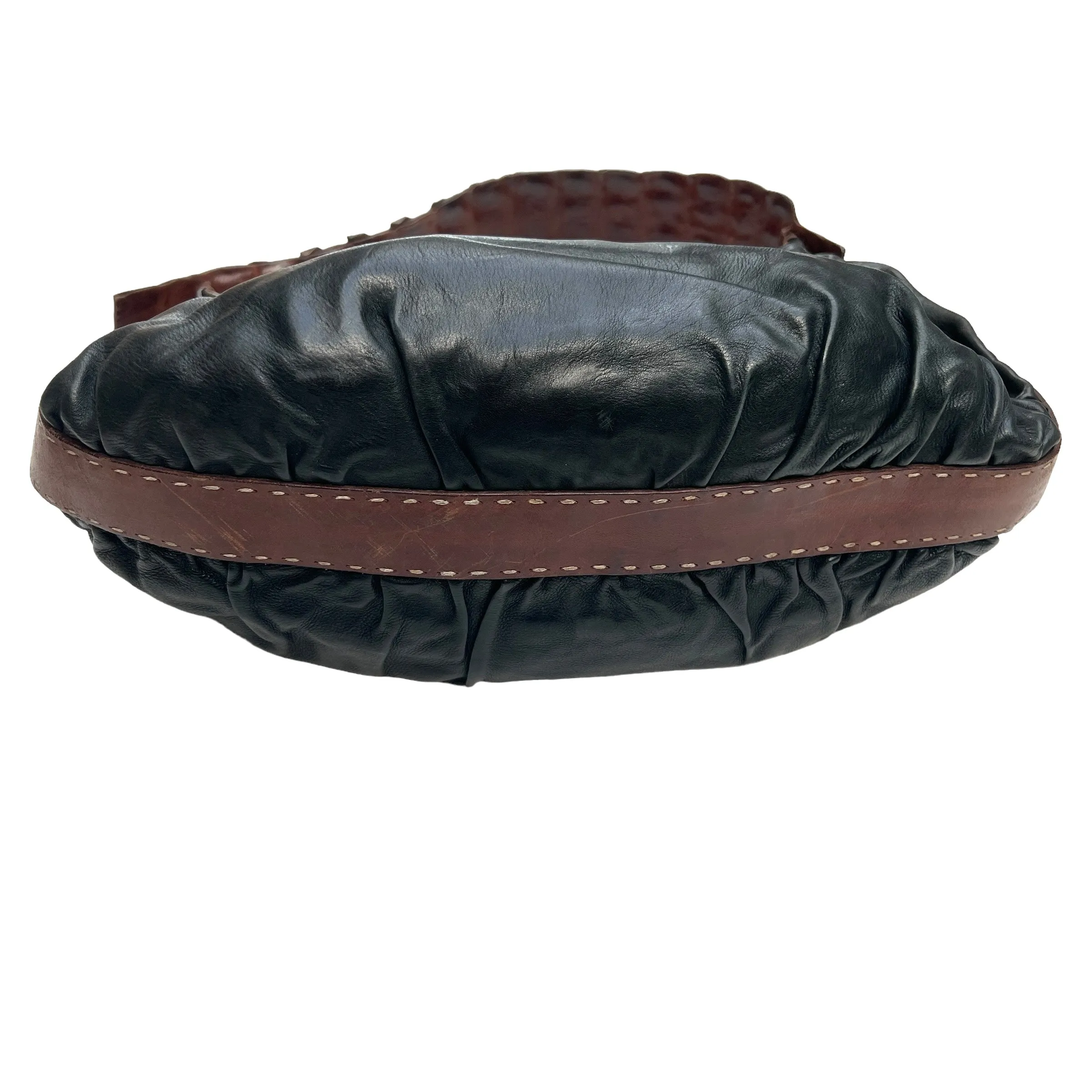 Black Hobo Bag with Aligator Handle