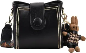 Bootara Bucket Bag, Bootara Women's Vintage Bunny Charm Bucket Bag  Convertible Shoulder Crossbody, Spacious Travel Tote