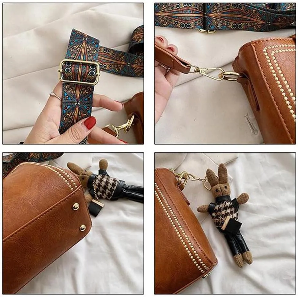 Bootara Bucket Bag, Bootara Women's Vintage Bunny Charm Bucket Bag  Convertible Shoulder Crossbody, Spacious Travel Tote