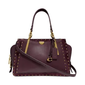Border Rivets Mixed Leather Dreamer Satchel