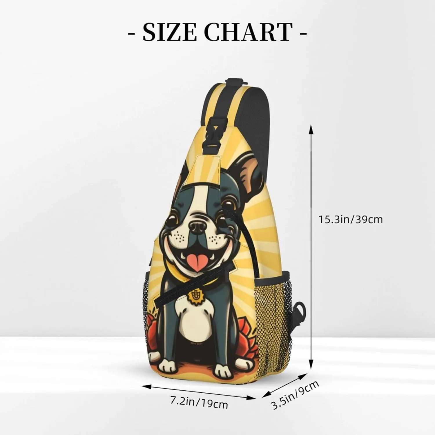 Boston Terrier Crossbody Chest Bags for Women, Small Crossbody Shoulder Bag Sling Bag Travel Hiking Daypack