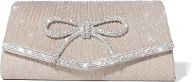 Bow Evening Bag Sparkly Clutch Purses for Women Wedding Glitter Rhinestone Party Prom Purse Dressy Clutch Bags