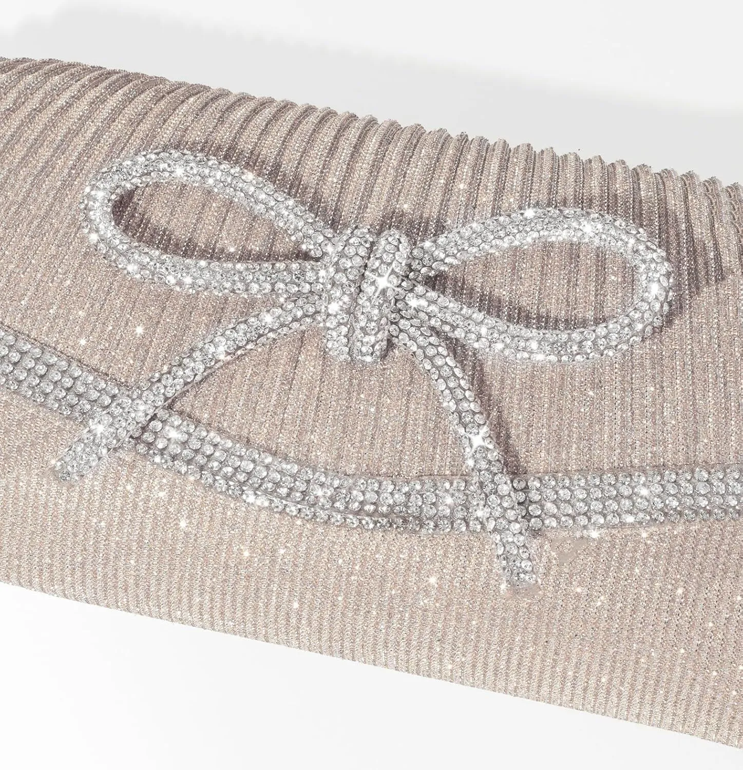 Bow Evening Bag Sparkly Clutch Purses for Women Wedding Glitter Rhinestone Party Prom Purse Dressy Clutch Bags