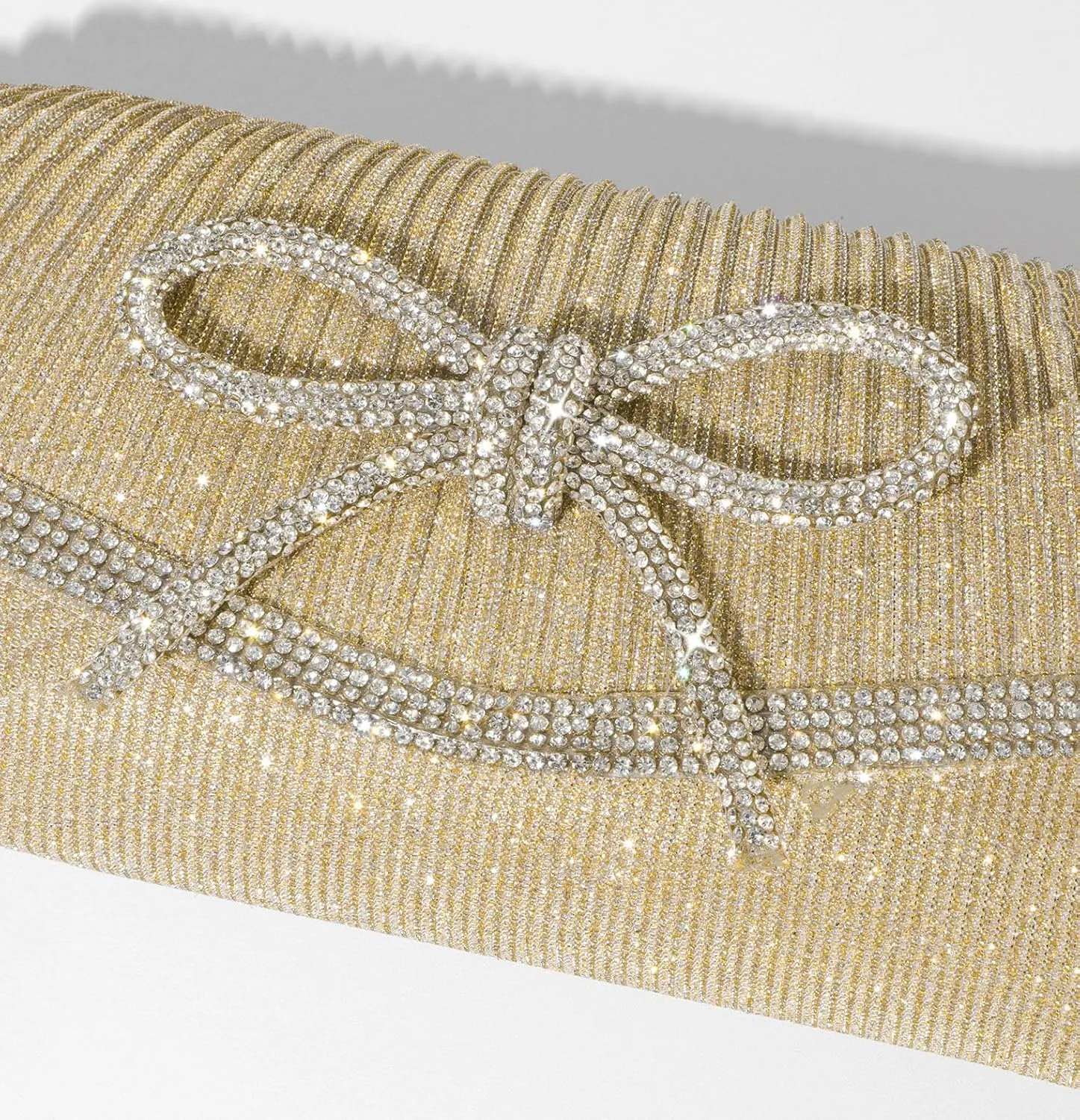 Bow Evening Bag Sparkly Clutch Purses for Women Wedding Glitter Rhinestone Party Prom Purse Dressy Clutch Bags