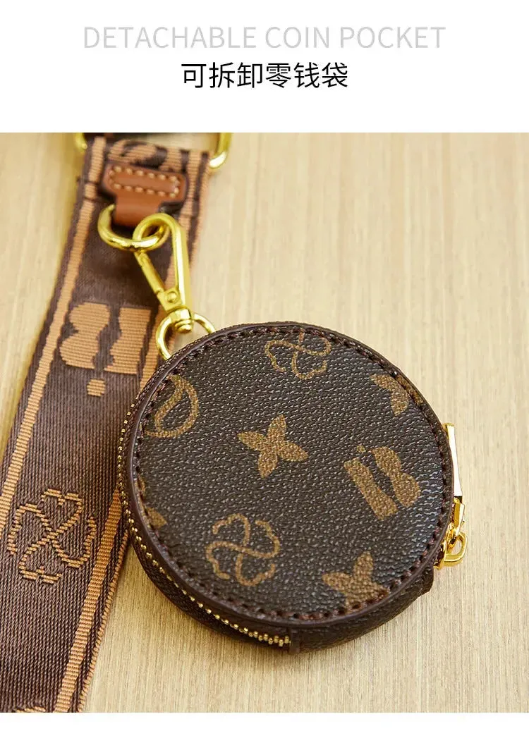 Brand New High end Luxury Women's Bag Fashionable Small Square Bag Spliced Printed One Shoulder Crossbody Bag