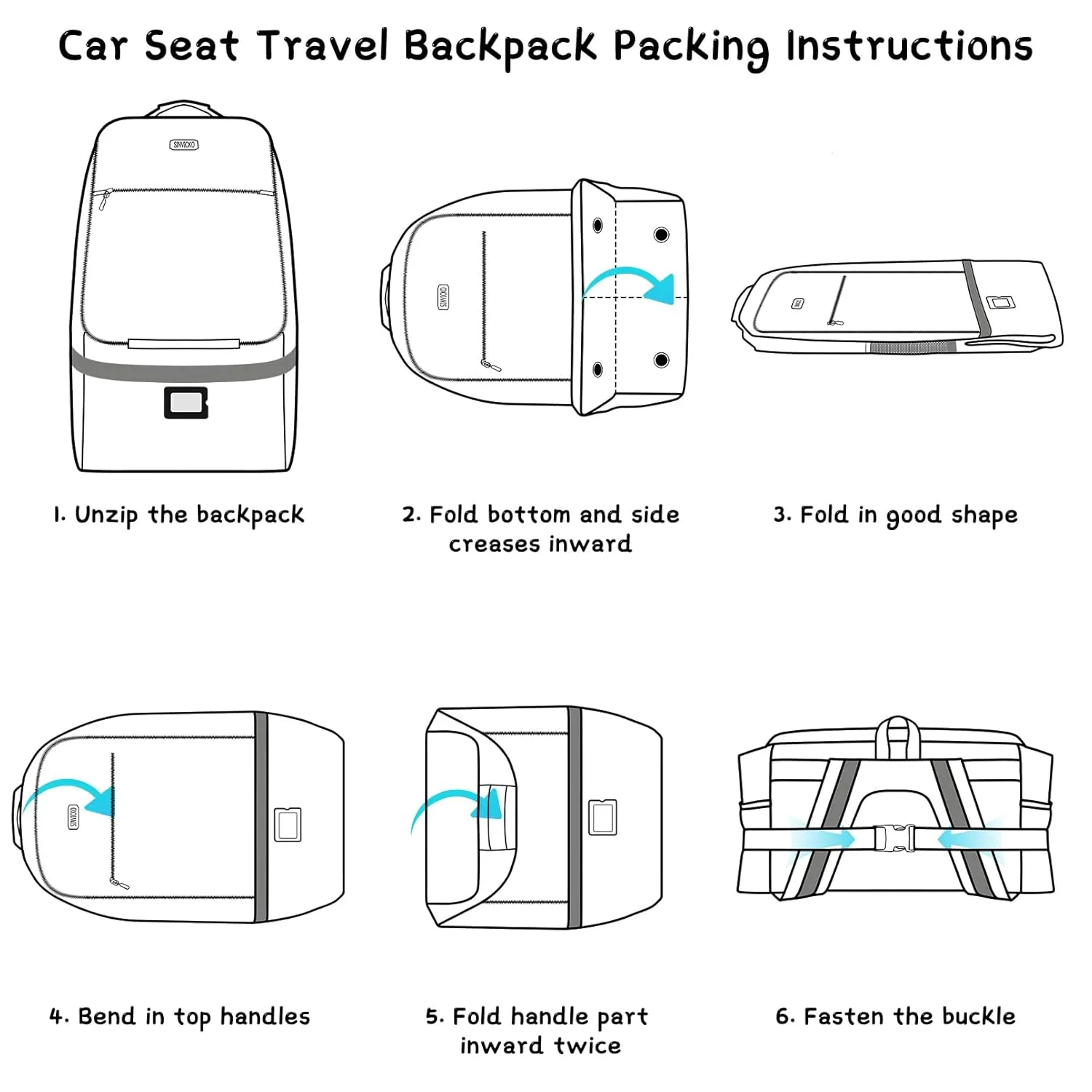 Car Seat Travel Bag,Padded Car Seats Backpack with Steel Cable Handle and Reflective Stripes, Large Durable Carseat Carrier Bag,Airport Gate Check Bag,Infant Seat Travel Bag with Shoulder Strap,Black