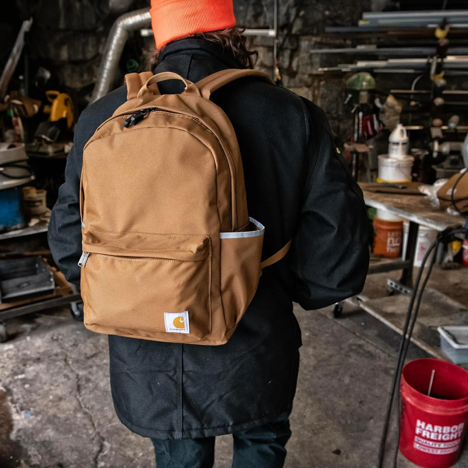 Carhartt 21L Classic Backpack, Water-Resistant Pack W/ 15" Laptop Sleeve and Organizational Compartments, Brown, PFAS Free