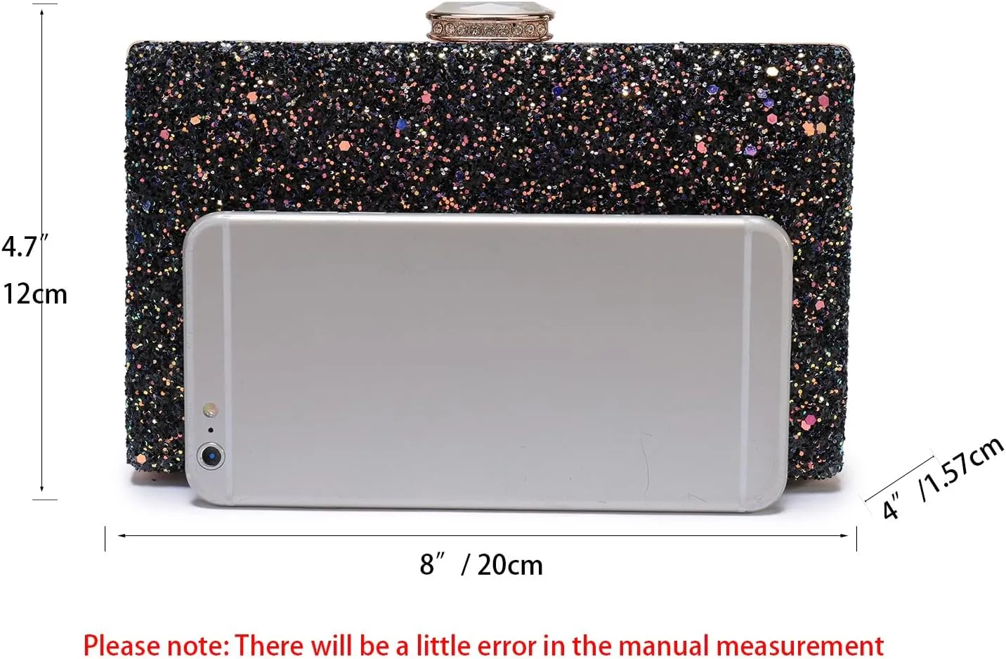 CARIEDO Women's Evening Bag Elegant Clutch Sophisticated Diamond Handbag Prom Wedding Party