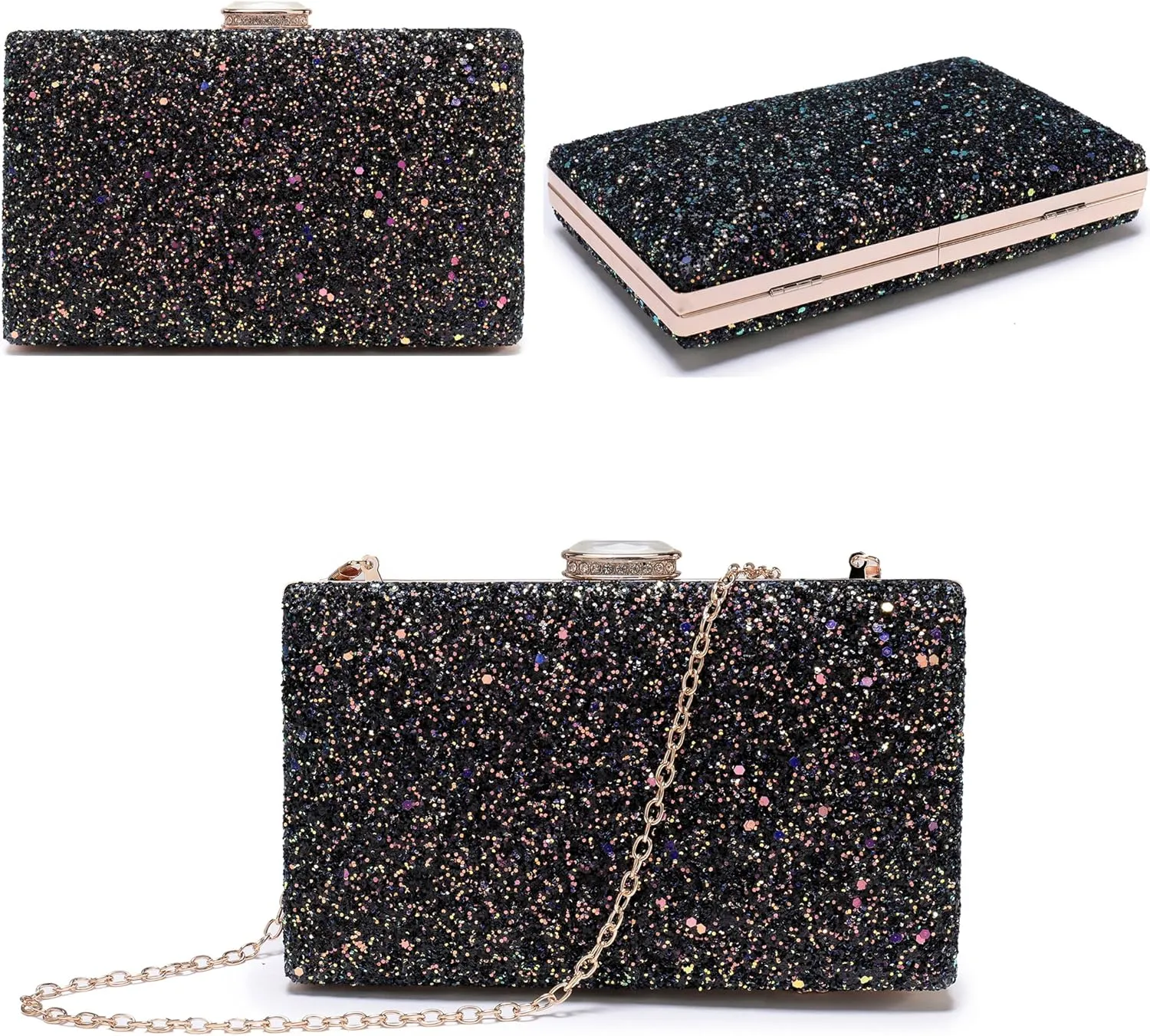 CARIEDO Women's Evening Bag Elegant Clutch Sophisticated Diamond Handbag Prom Wedding Party