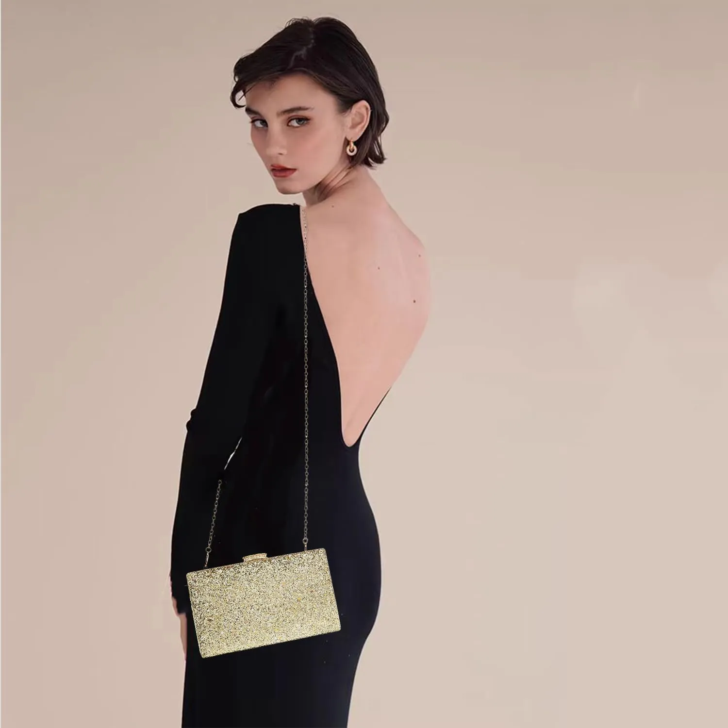 CARIEDO Women's Evening Bag Elegant Clutch Sophisticated Diamond Handbag Prom Wedding Party