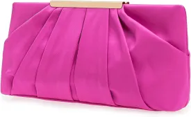 CHARMING TAILOR Clutch Evening Bag Elegant Pleated Satin Formal Handbag Simple Classy Purse for Women