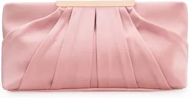 CHARMING TAILOR Clutch Evening Bag Elegant Pleated Satin Formal Handbag Simple Classy Purse for Women