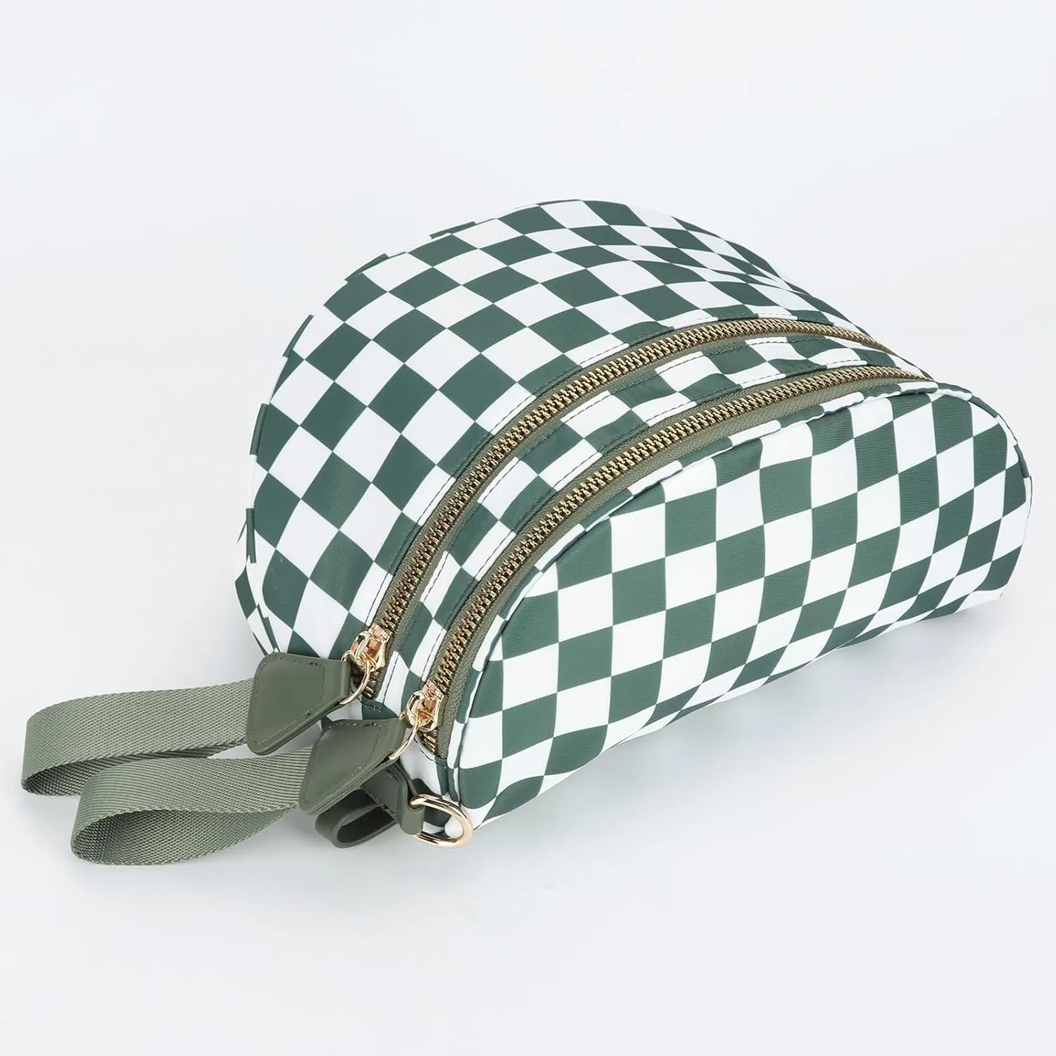 Checkered Crossbody Bag Spacious Nylon Crossbody Bag for Women Black and White Checkered Purse Bum Bags Belt Bags