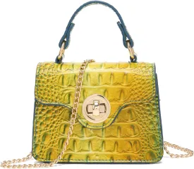 Chic Women Crocodile Leather bags Mini Top-Handle Clutch Compact Evening Bag Stylish Accessory for Essentials
