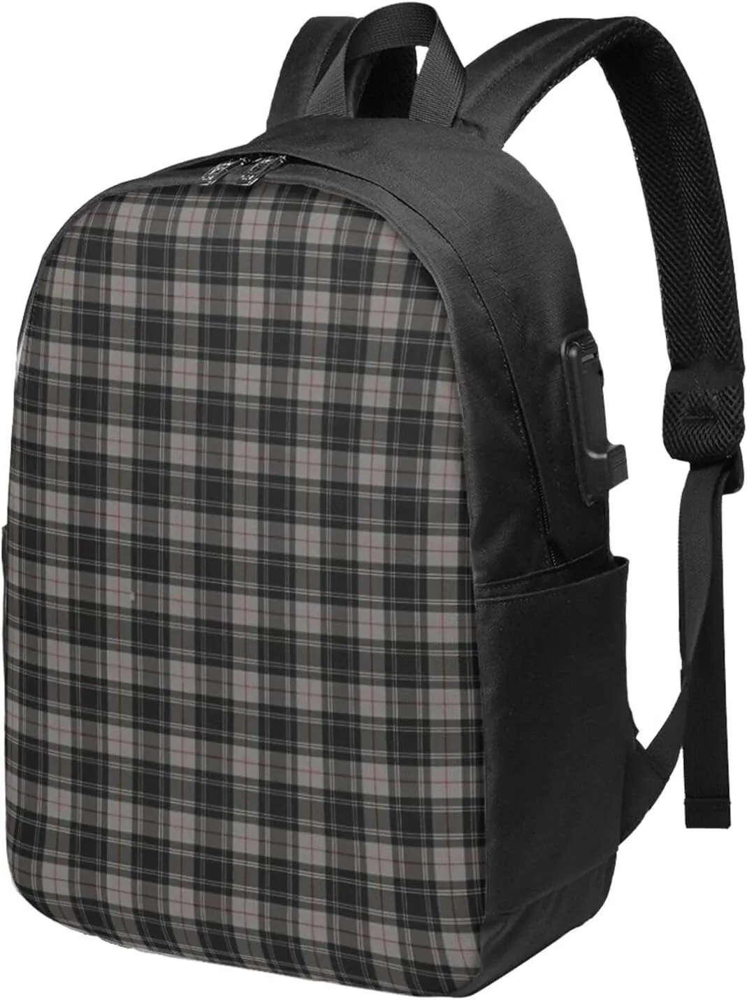 Clan Moffat Tartan Usb Travel Laptop Backpack  Durable Polyester Backbag With Charging Port & Headphone Jack