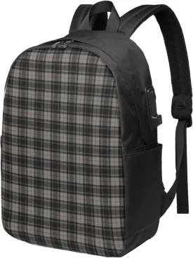 Clan Moffat Tartan Usb Travel Laptop Backpack  Durable Polyester Backbag With Charging Port & Headphone Jack