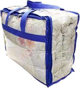 Clear PVC Storage Bag, 18" x 9" x 14", with Handles, for Blankets, Sheets, Pillows (1 pc, Indigo)