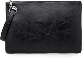 Clutch Purse for Women Vegan Leather Wristlet Wallet Roomy Envelope Clutch Designer Purses and Handbags for Daily Use