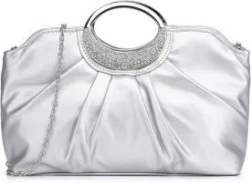 Clutch Purses for Women Elegant Pleated Evening Bag Fashion PU Leather Purse for Prom Cocktail Wedding