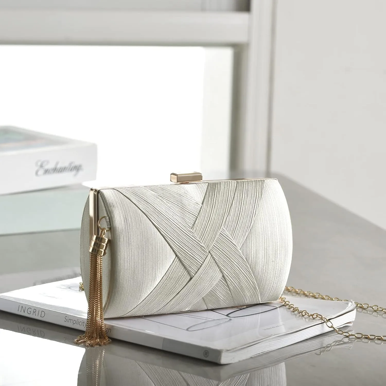 Clutch Purses For Women Tassel Evening Clutch bag Cross Body & Shoulder Bag For Wedding Night out Party
