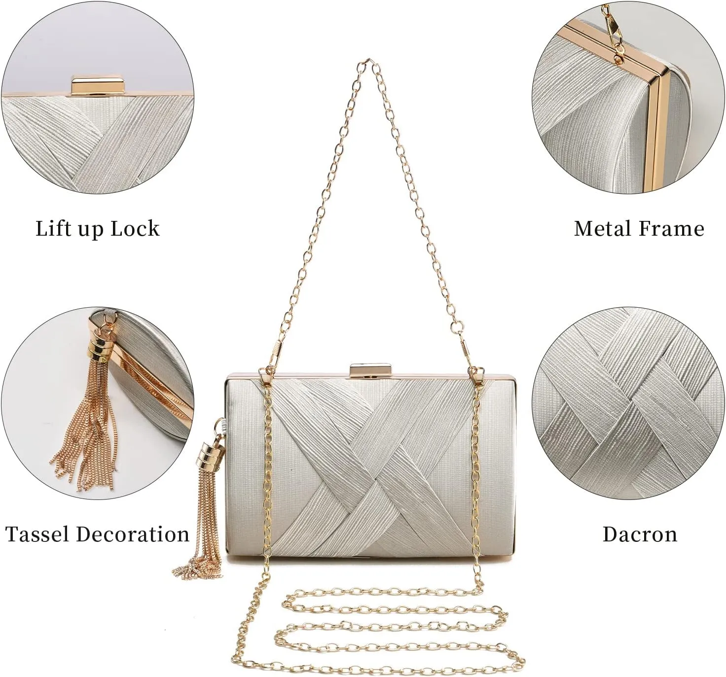 Clutch Purses For Women Tassel Evening Clutch bag Cross Body & Shoulder Bag For Wedding Night out Party