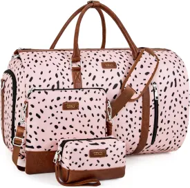 Convertible Garment Duffel Bag for Travel - Carry On Garment Bags With Toiletry Bag Large Weekender Bag for Men Women 2 in 1 Hanging Suitcase Suit Travel Duffel Overnight Bags 4pcs Set