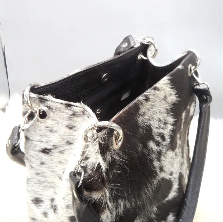 Cowhide Purse Black White