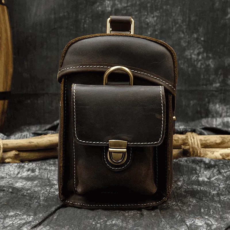 Crazy Horse Leather Dslr Camera Bag Genuine Leather Travel