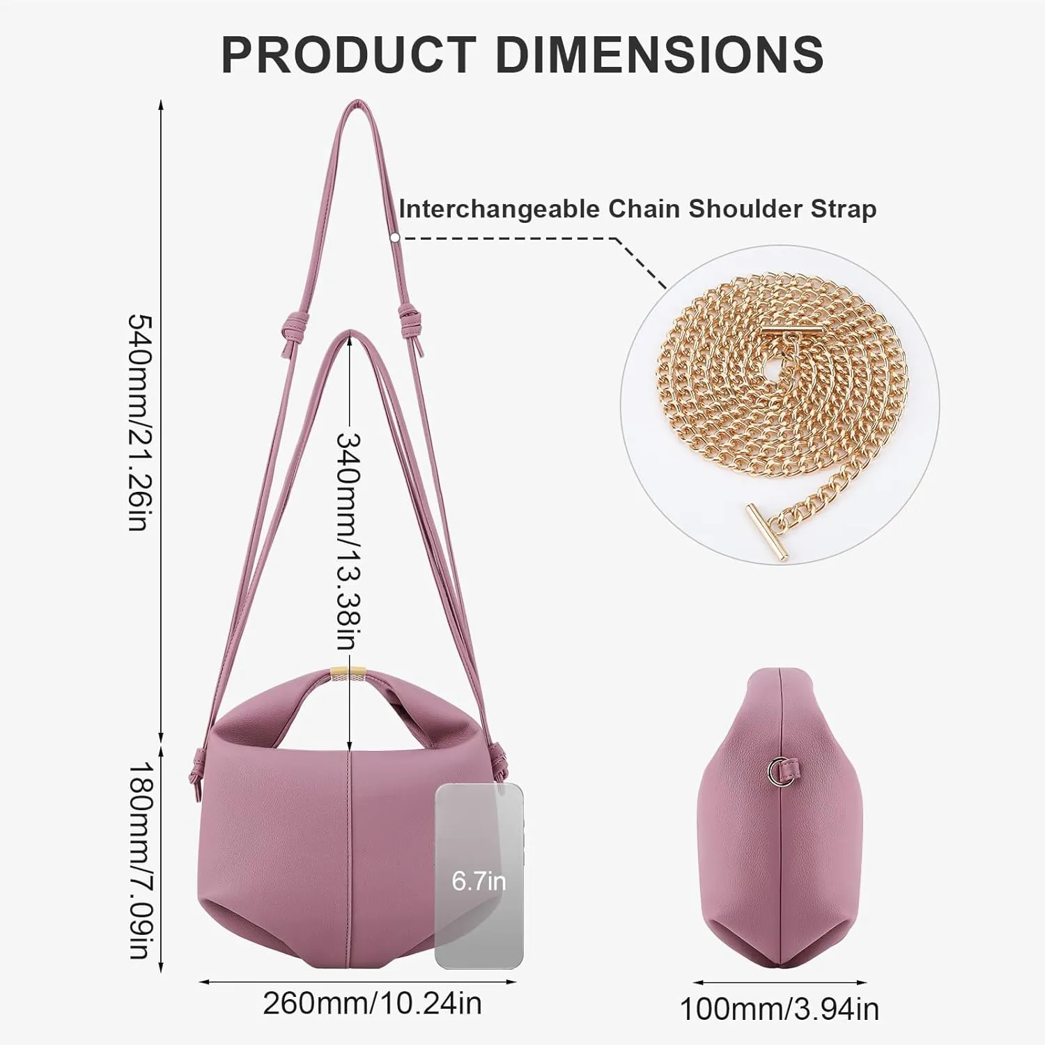 Crossbody Bags Purse Top Handle Bag Chic Dumpling Clutch Designer Small Faux Leather Shoulder Hobo Satchels for Women