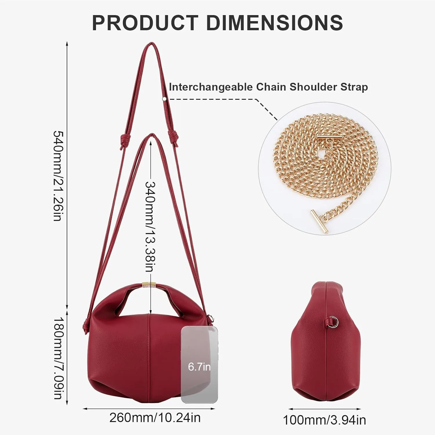 Crossbody Bags Purse Top Handle Bag Chic Dumpling Clutch Designer Small Faux Leather Shoulder Hobo Satchels for Women