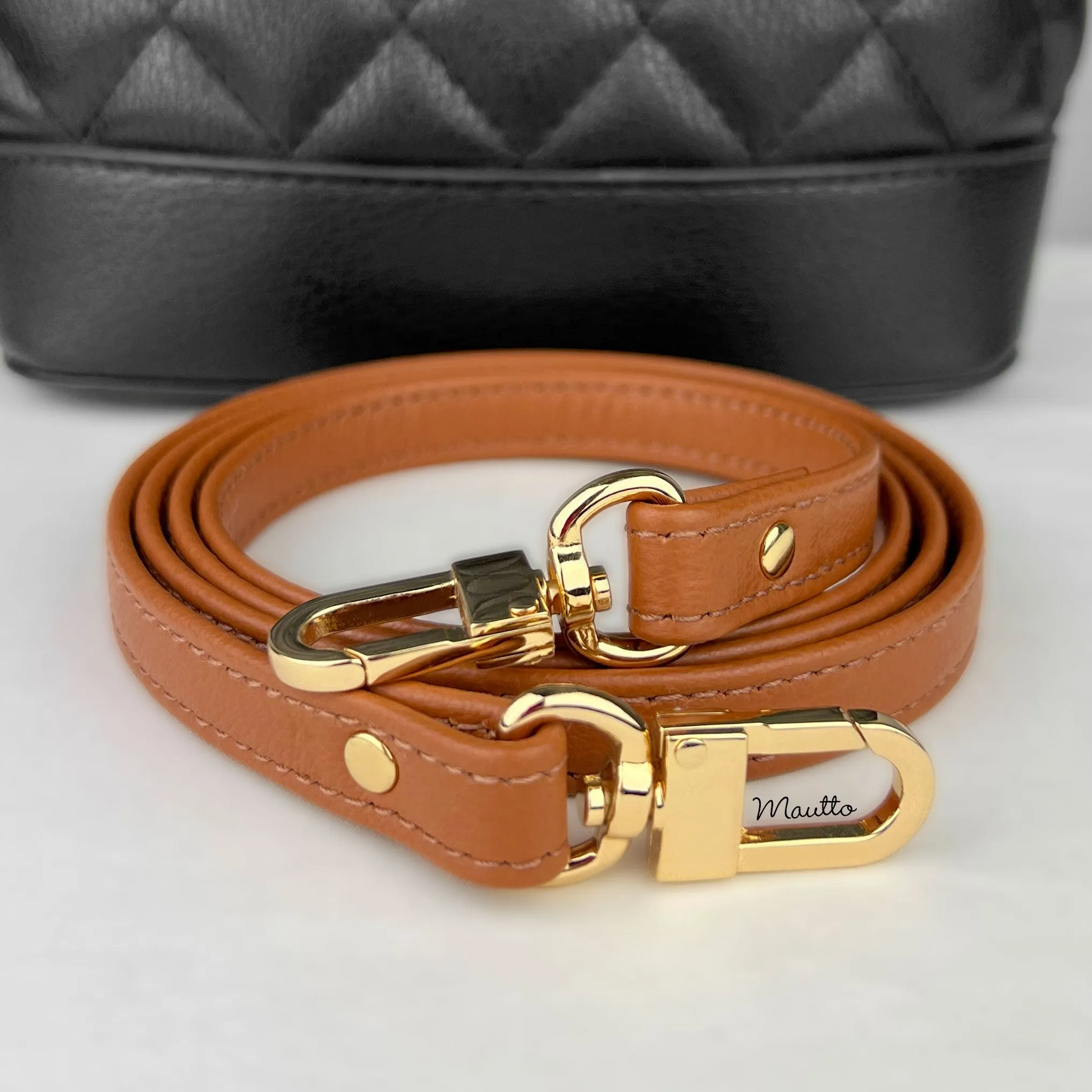 Dark Tan (Golden Honey Patina) Leather Purse Strap, Handbag Strap or Bandolier - Customize Length (Short Shoulder to Extra Long Crossbody Size) - Half Inch Wide