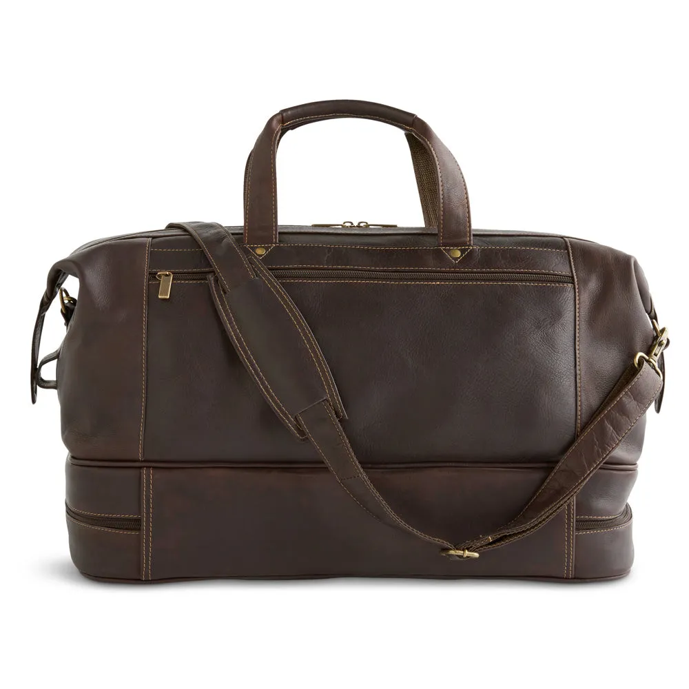 DayTrekr Leather Drop-Bottom Duffel