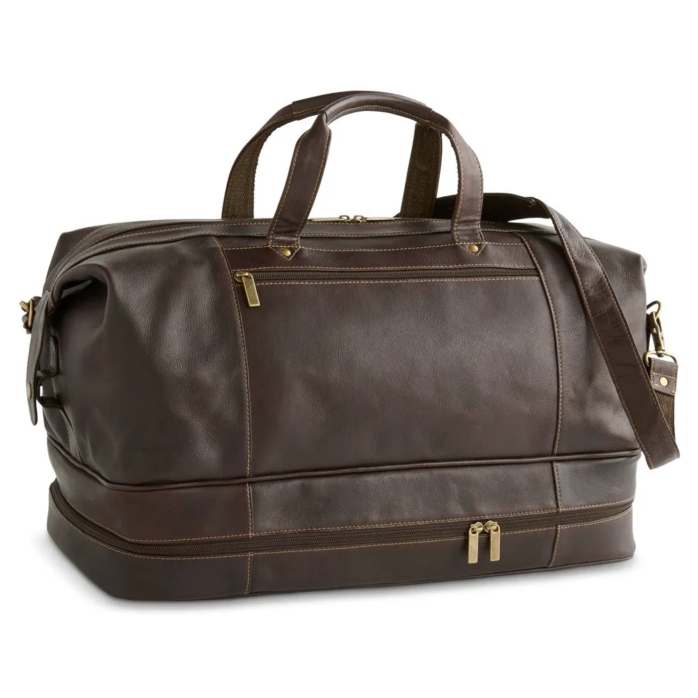 DayTrekr Leather Drop-Bottom Duffel