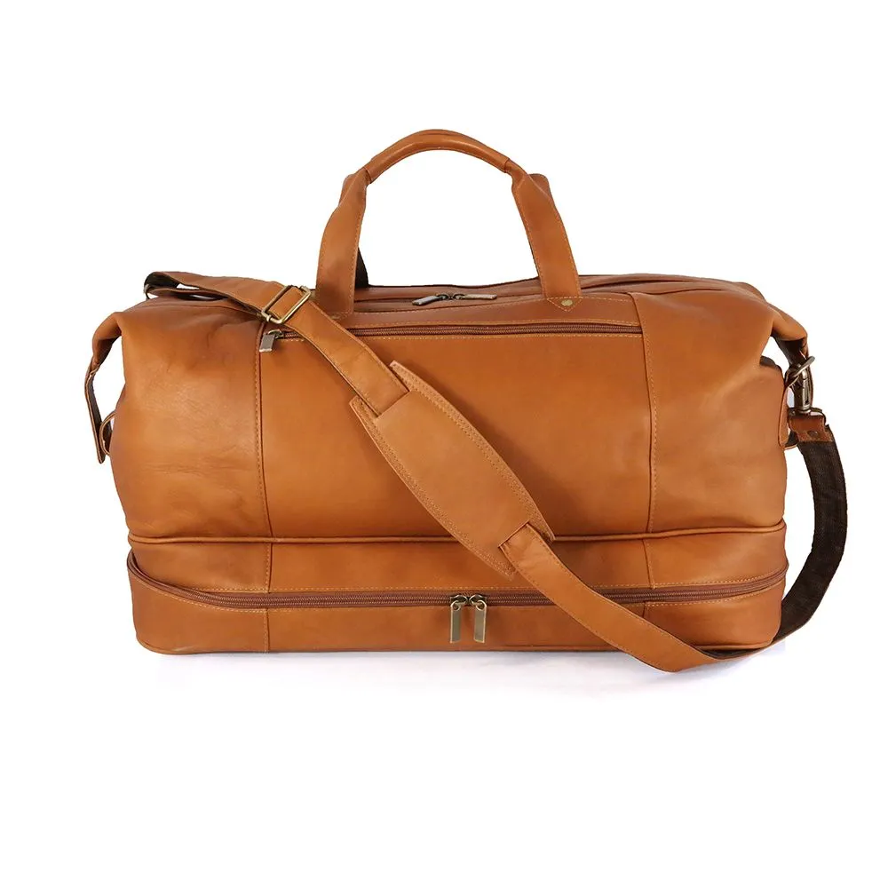 DayTrekr Leather Drop-Bottom Duffel